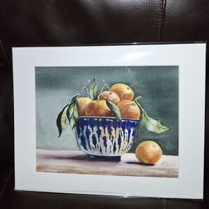 Original watercolor painting Mandarines